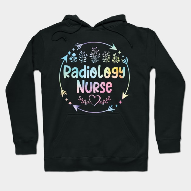 Radiology Nurse cute floral watercolor Hoodie by ARTBYHM